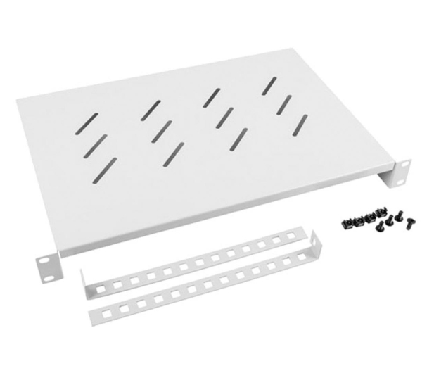 Lanberg Półka do szaf 19" 600MM 1U (biała) - 623984 - zdjęcie